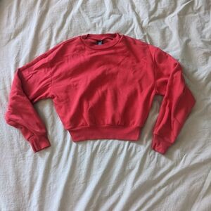 Red Cropped Crew Neck